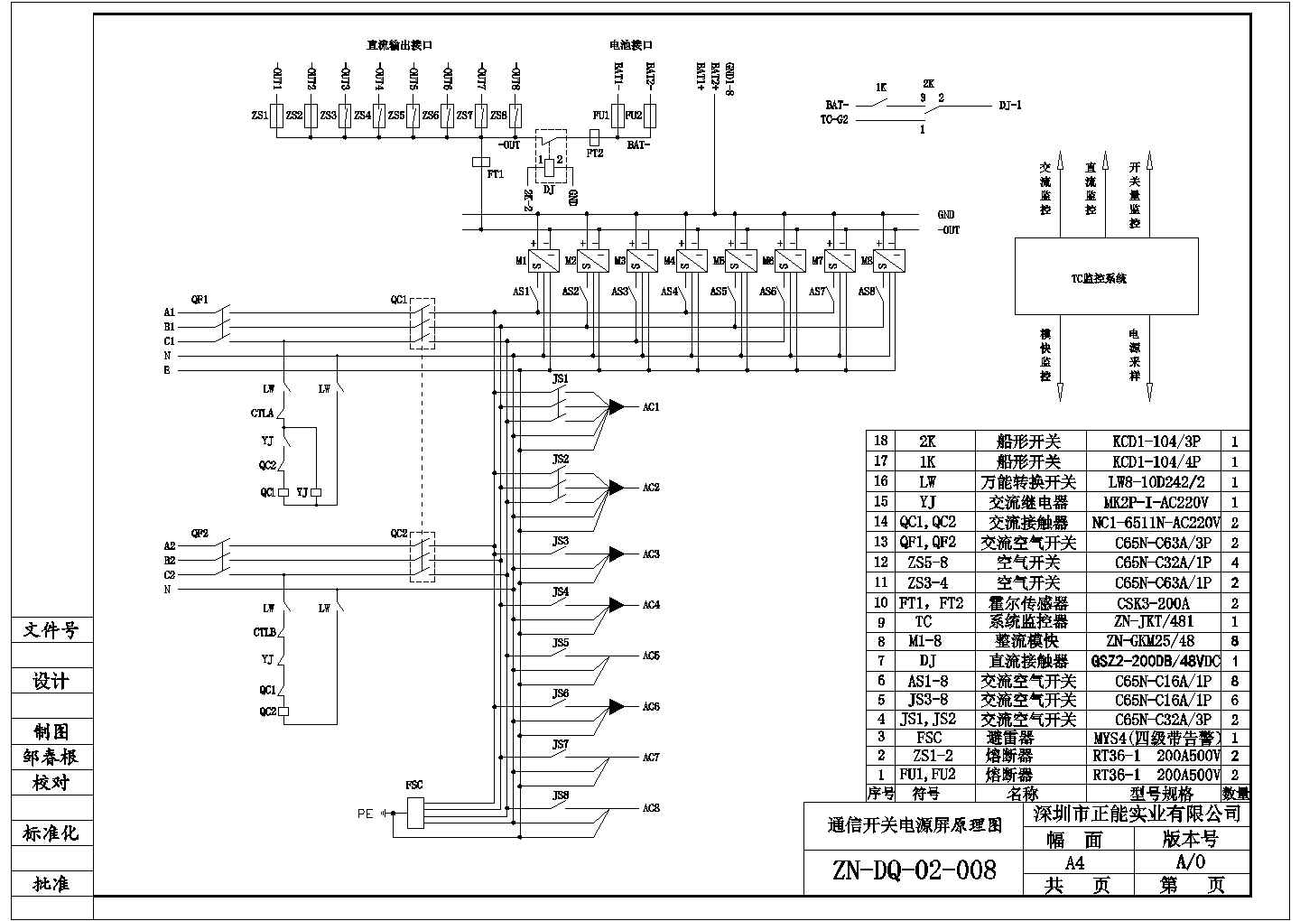 某通信电源CAD设计大样系统