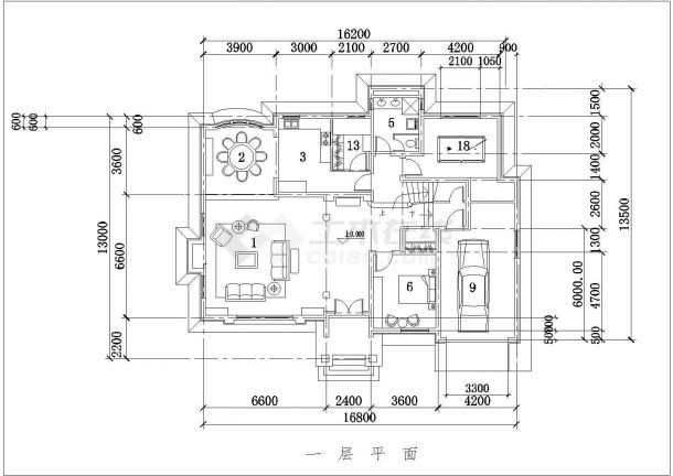 某三层框架结构欧式小别墅设计cad建筑方案图（甲级院设计）-图一