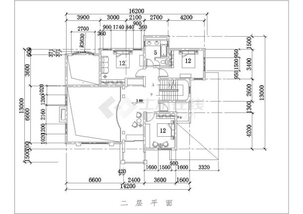 某三层框架结构欧式小别墅设计cad建筑方案图（甲级院设计）-图二