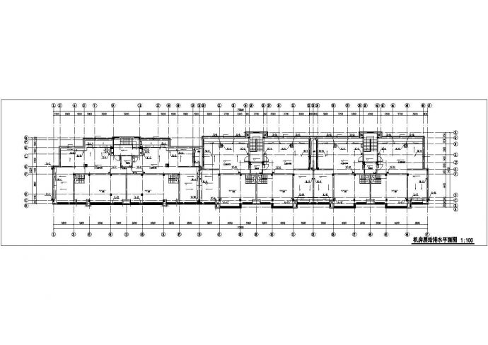佛山市某居住区7层砖混结构住宅楼全套给排水设计CAD图纸（含机房层）_图1