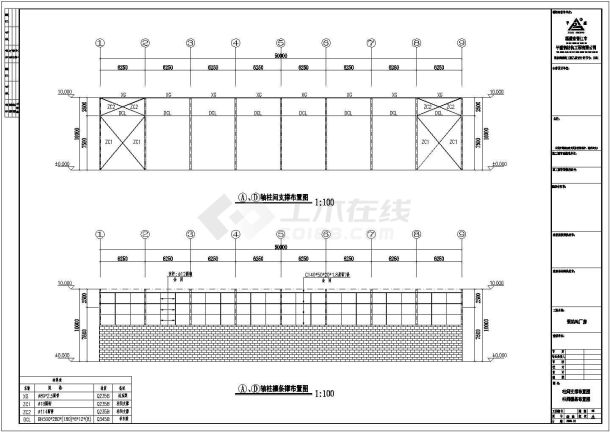 某城市18米X50米钢结构施工全套图纸-图二