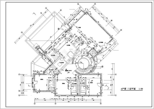 北京某经典别墅全套建筑CAD设计施工图纸-图一
