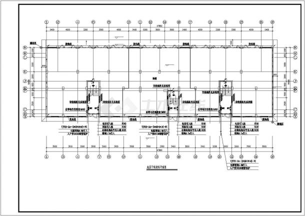 某长47.8米 宽14.6米 6层(1梯1户2户3单元)住宅楼水电施工图-图一