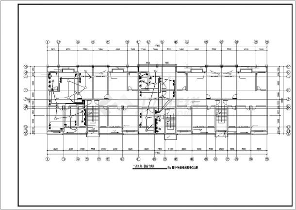 某长47.8米 宽14.6米 6层(1梯1户2户3单元)住宅楼水电施工图-图二