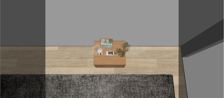 棕色纯木二层床头柜斗柜su模型-图二
