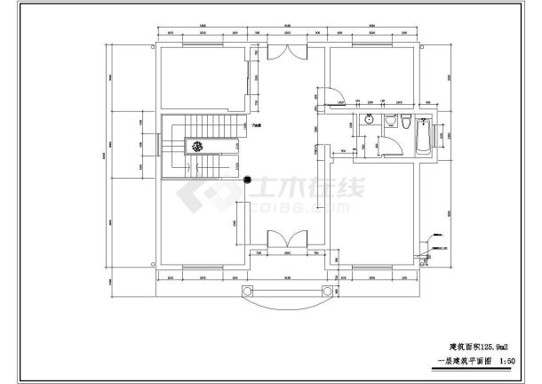 某二层框架结构农村小别墅室内装修设计cad全套施工图（甲级院设计）-图二