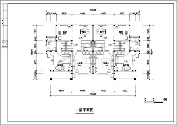 某三层框架结构山地别墅住宅设计cad建筑方案图（甲级院设计）-图二