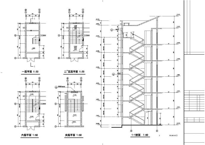 某单位多层宿舍楼CAD设计图_图1
