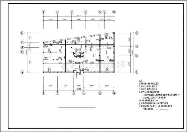 苏州某二层商住楼全套cad结构施工设计图-图二