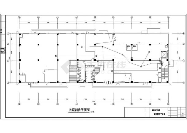 呼和浩特市某居住区6层砖混结构住宅楼消防系统平面设计CAD图纸-图二