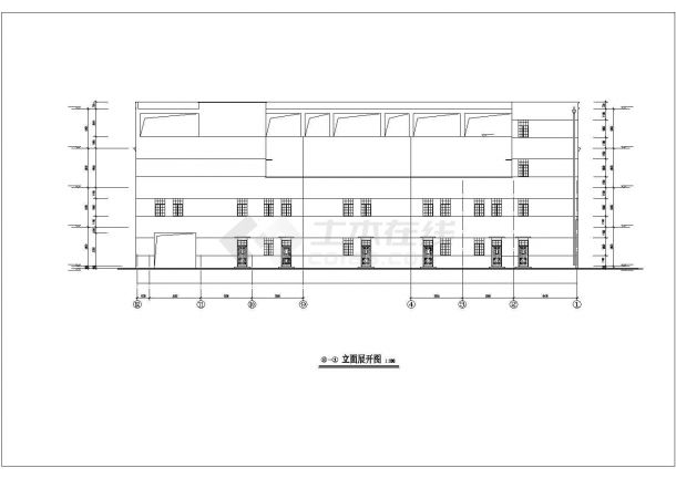泉州市某沿街4层弧形结构商业楼建筑设计CAD图纸-图一