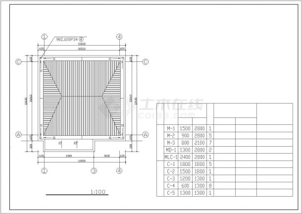 某农村二层住宅楼建筑CAD设计施工图纸-图一