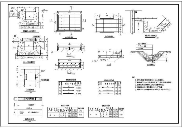 轻型及重型盖板排水沟结构设计施工cad图_图1