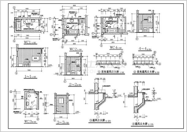 某豪华别墅建筑设计CAD施工图纸-图二