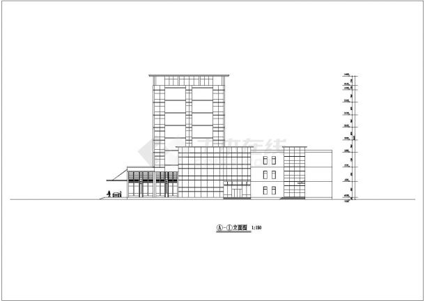 酒店设计_某地区七层酒店建筑方案设计CAD图-图一