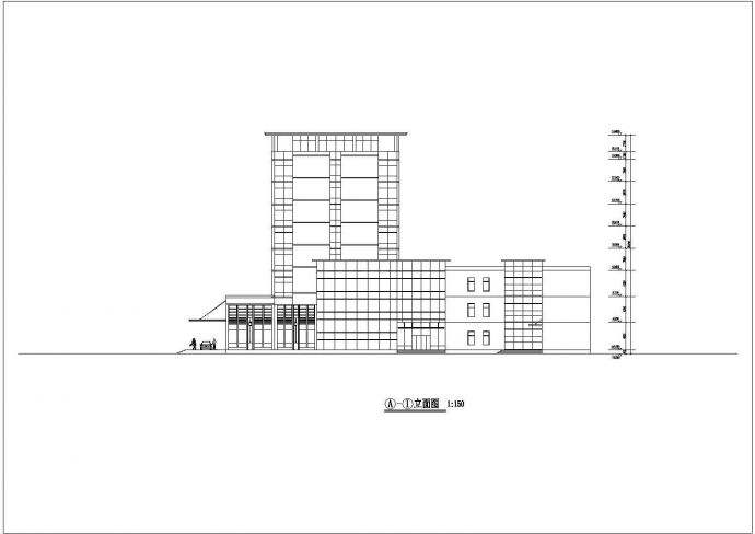酒店设计_某地区七层酒店建筑方案设计CAD图_图1