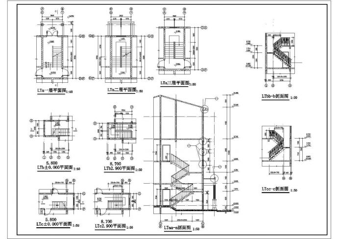 小型四层住宅楼施工设计图（不含设计说明)_图1