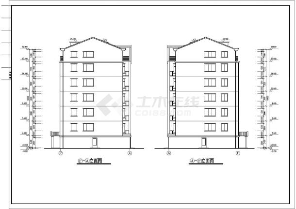 单元式六层住宅建筑施工图（含设计说明）-图一