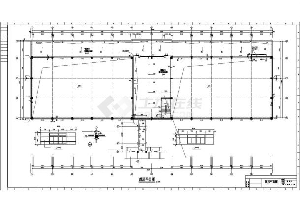 3层4200平米框架结构体育馆建筑施工全套cad图纸-图一