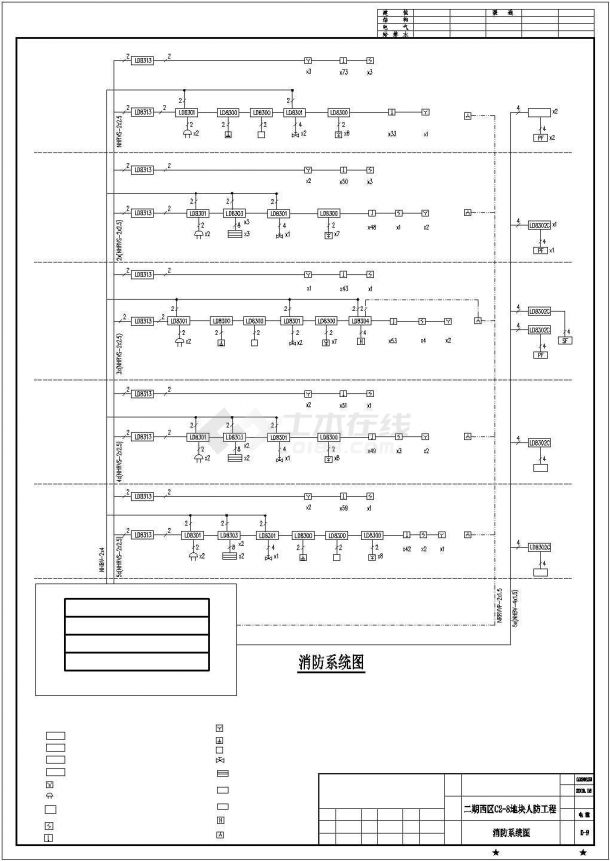 无锡市某市政单位地下车库与全套火灾报警系统设计CAD图纸-图一