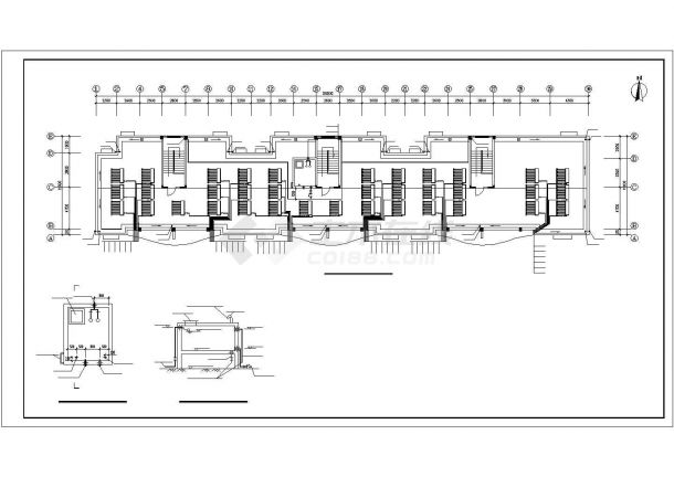 某长55米宽13米 6层(1梯2户3单元)住宅楼给排水施工图-图二