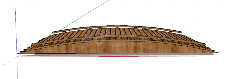 新中式木质简约小木桥su模型-图一