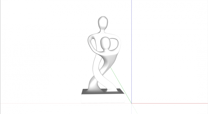 双人交缠抽象雕塑 su模型_图1