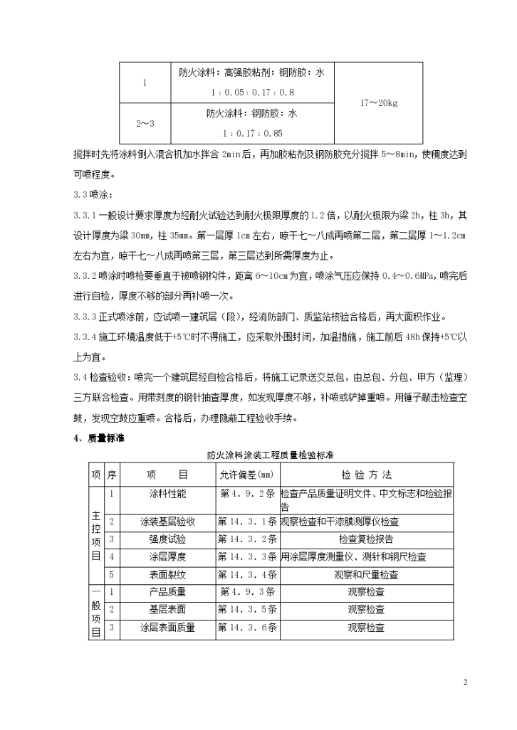 钢结构防火涂料涂装工程质量管理文档-图二