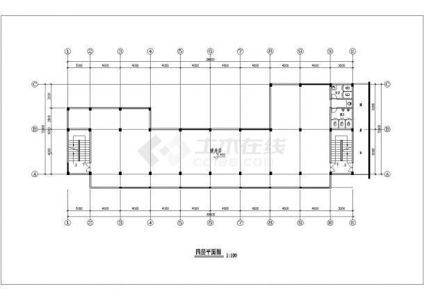 商业楼设计_某六层商业建筑平立面方案CAD图-图二