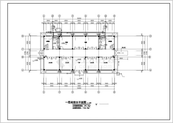 某市水厂给水管网泵站工艺设计施工方案CAD图纸-图一