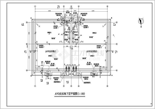 某污水处理工程全套设计施工方案CAD图纸-图二