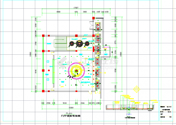 江苏某洗浴中心施工图装饰+水电CAD图纸-图二