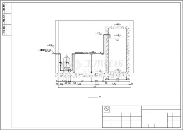 某体育馆污水处理系统设计施工方案CAD图纸-图二
