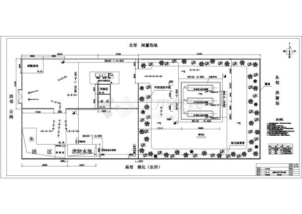 某储油厂消防总平面布置设计施工方案CAD图纸-图一