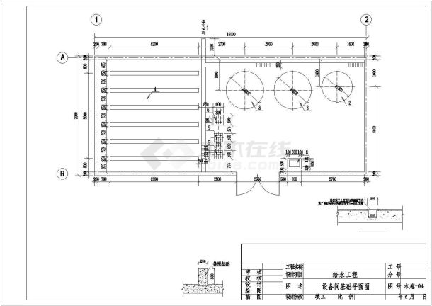 某地下水给水工程水处理设计施工方案CAD图纸-图二