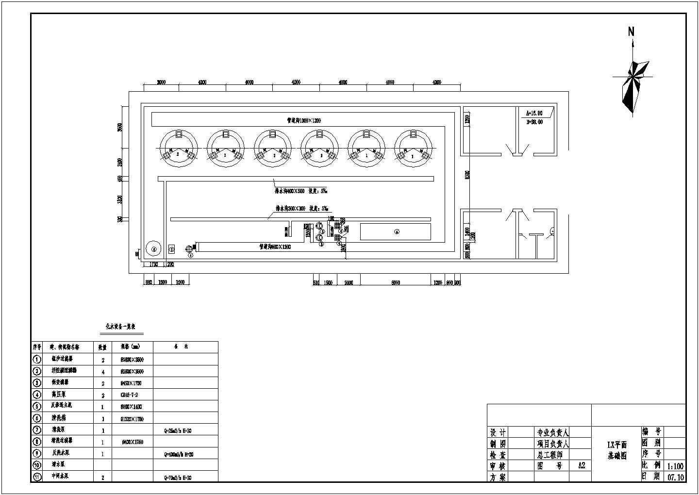 某化水站水处理全套设计施工方案CAD图纸