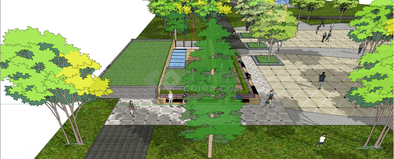 平顶砖混结构公共卫生间su模型-图二