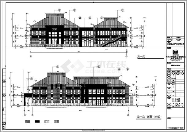 西宁市某社区幼儿园1900平米2层钢混框架结构教学楼建筑设计CAD图纸-图二
