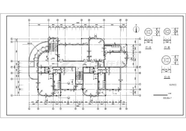 常州市某社区幼儿园2900平米4层框架结构教学楼建筑设计CAD图纸-图二