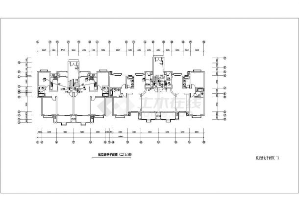 某地上六层带跃层住宅电气施工CAD图，共15张-图二