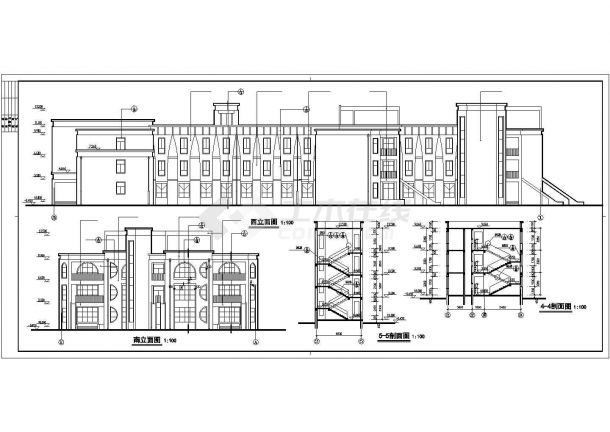 锦州市某高档居住区3层现代化幼儿园全套建筑设计CAD图纸-图二
