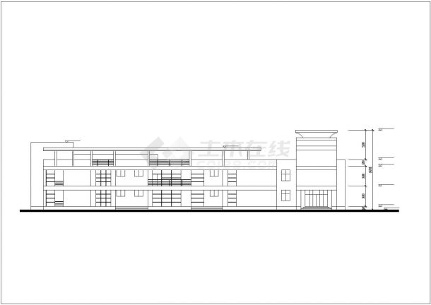 某幼儿园建筑设计CAD图（共6张）-图二