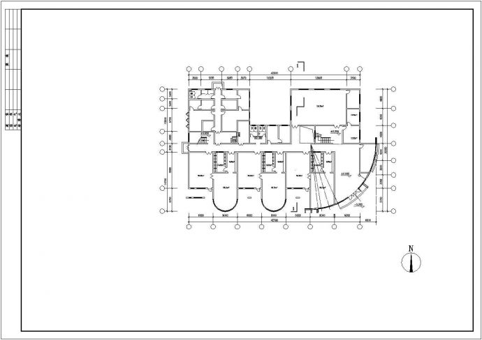 某幼儿园六班建筑施工CAD图（共3张）_图1