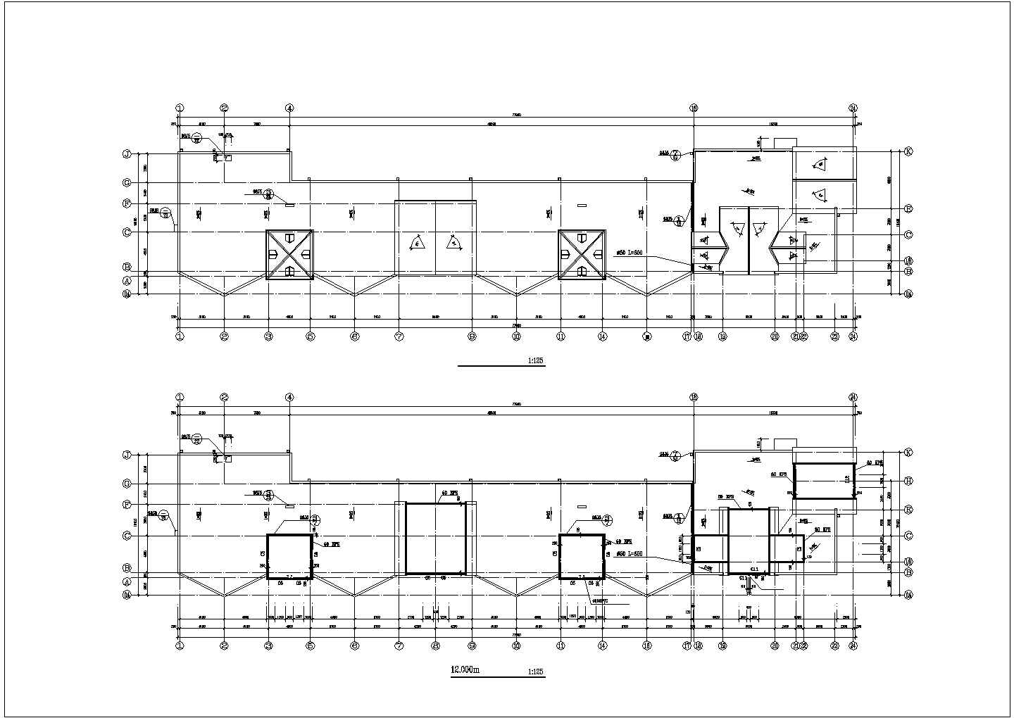 幼儿园平面建筑设计CAD图纸（共6张）
