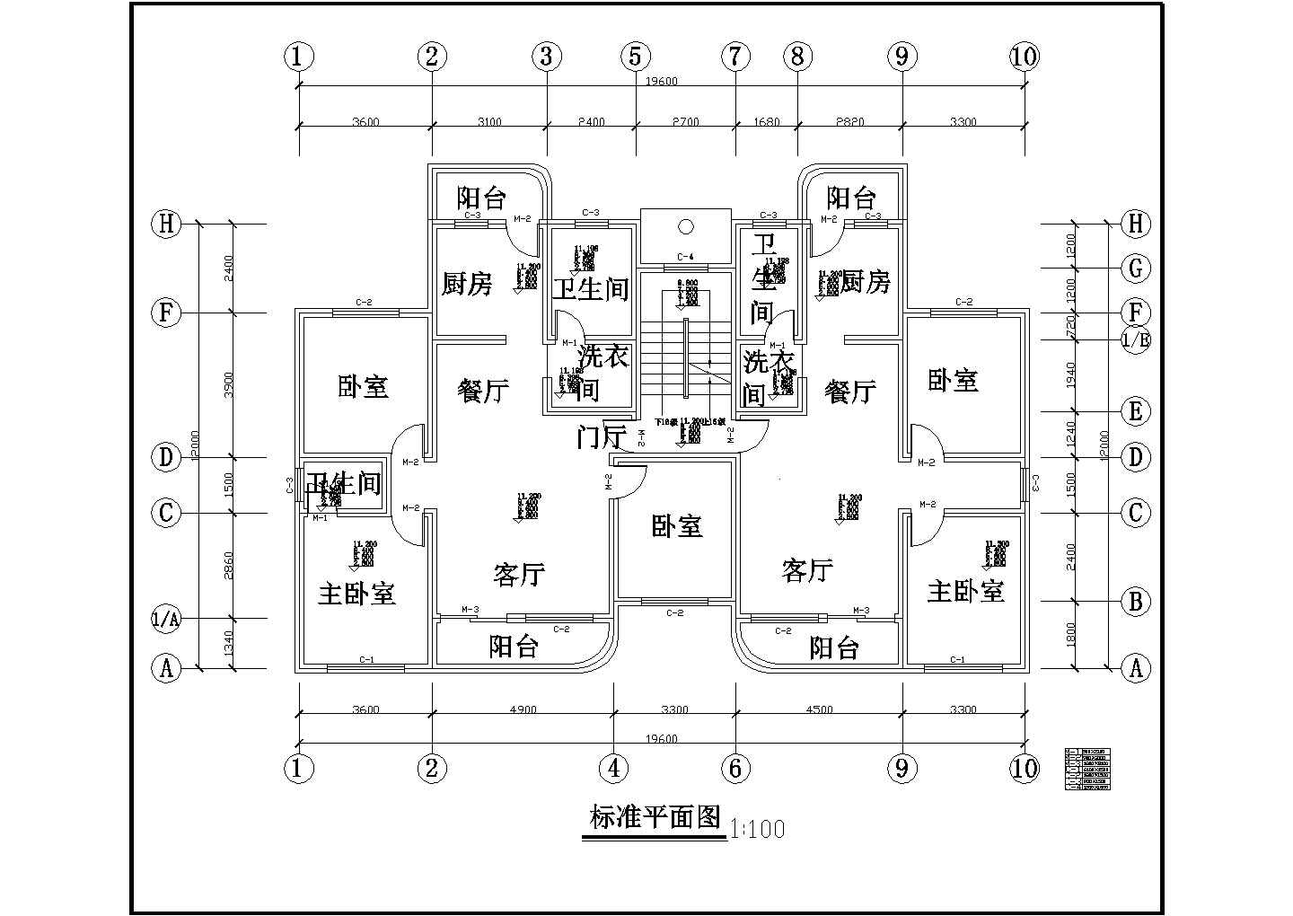上海某中式住宅建筑设计CAD平面方案图