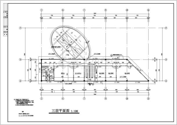某三层框架结构会所（838㎡）设计cad全套建筑施工图（含设计说明）-图二