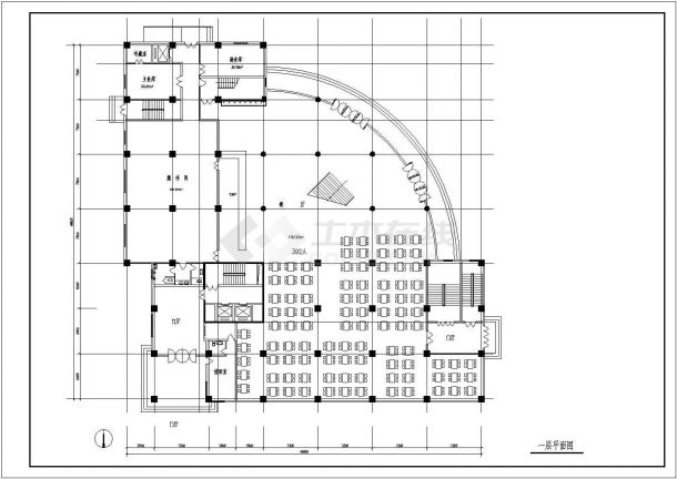 某知名高层综合楼CAD设计建筑平面施工图-图二