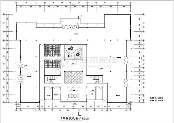 长沙市某度假村3层仿古式客栈建筑设计CAD图纸-图一