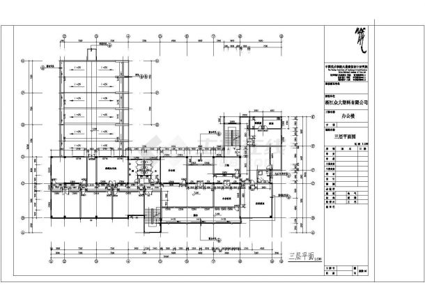 纵大厂房多层办公楼全套建筑施工设计cad图纸-图二