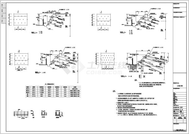 某工程基坑支护（土钉墙支护结构形式）设计cad施工图（含设计说明）-图一